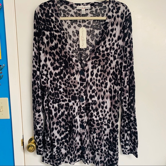 Leopard Button Cardigan - Picture 2 of 4
